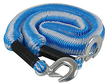 CARPOINT 0178724 Abschleppseil 2000 4 Meter mit Haken & mit Aufbewahrungstasche Abschleppgurt Auto & SUV