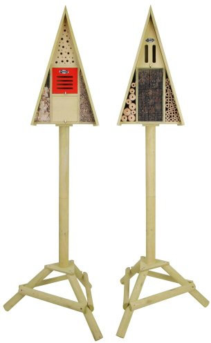 Esschert Design Insektenhotel, Insektenhaus auf Ständer, ca. 55 cm x 47 cm x 146 cm