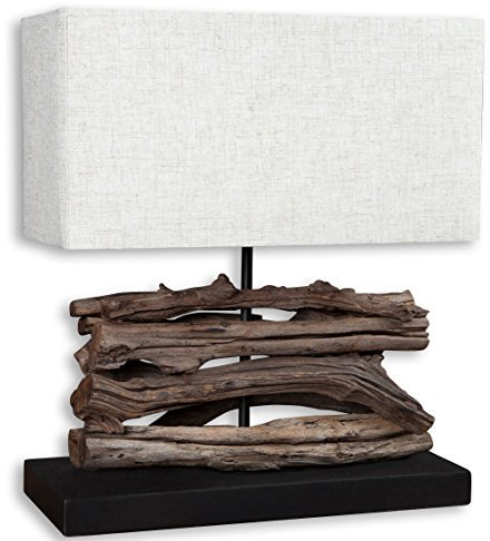 levandeo Lampe Tischlampe/Tischleuchte aus recyceltem Holz - Design Holzlampe Treibholz 35x15cm 40cm hoch - Jede Lampe EIN Unikat naturbelassenes Massivholz