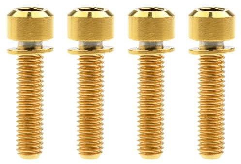 Wanyifa Boulons Allen hexagonaux en titane avec rondelles à vis pour moyeu de frein de vélo V fixe M6 x 25 mm, doré
