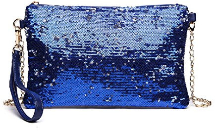 Miss Lulu Clutches Damen Kleine Kettentasche Damen Brieftaschen Umhängetasche Clutches Schultertasche Party Pailletten Synthetische