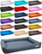 dogsfavorite, Hundebett Starter aus Kunstleder, Hundekissen, Pflegeleicht,110 x 80 cm, grau