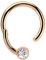 Piercing Ring BCR Rosegold, Clicker 1,2 x 8 mm mit 3 mm Steinkugel in klar
