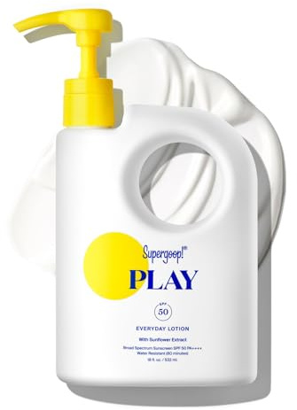 Supergoop! PLAY Everyday Lotion SPF 50 - Broad Spectrum Body & Face Sunscreen - Great for Active Days - Fast Absorbing, Water & Sweat Resistant - 18 fl oz