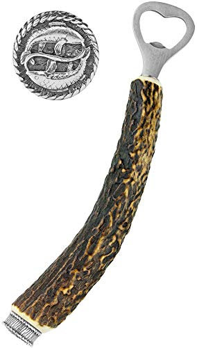 Funk Hirschhorn Flaschenöffner mit Zierkappe - Sternzeichen Fische