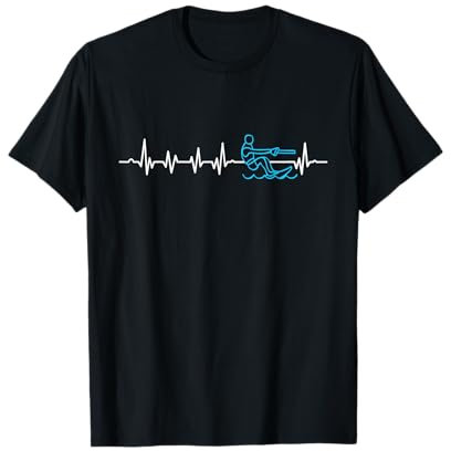 Wasser-Skifahrer Wasserski Wakeboarding Wasserski Herzschlag T-Shirt