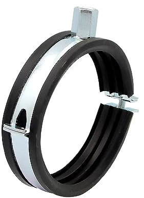 Stabilo-Sanitaer Rohrschelle 83-90 mm DN 90 Rohrhalter Gelenkrohrschelle Rohrbefestigung verzinkt mit Gummieinlage