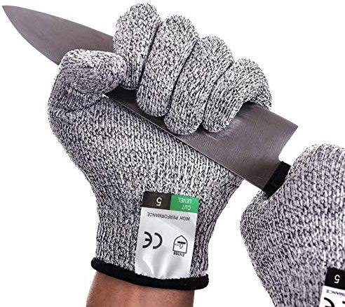 Gant Anti Coupure Gants de Travail Protection de Niveau 5 et Certifié EN388 Gants Jardinage Gants Résistants Aux Coupures Pour L'écaillage D'huîtres, Le Soudage (S)