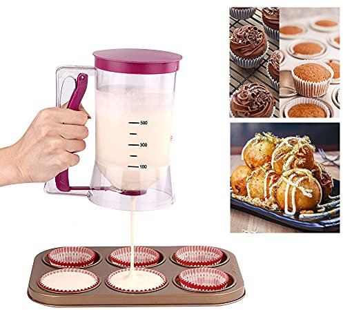 PERFETSELL Dosatore per Pastella da 900 ml Dosatore Pancake Dosatore per Muffin Dosatore per Cupcake Distributore per Dolci Dosatore per Impasti per Torte Dosatore Manuale per Pastella