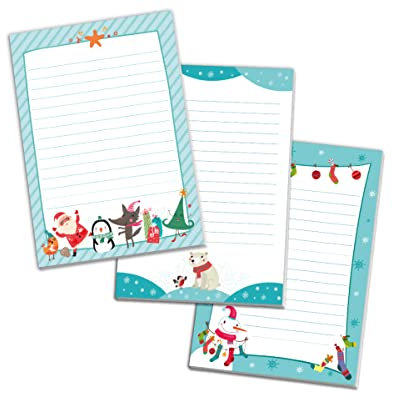 Blöcke Schreibblock mit Kindermotiv Bär für Mädchen und Jungen Notizblock Weihnachtsmotiv (3 Blöcke (Bär, Schneemann, Weihmachtsmann) mit je 25 Blätter in A5-Format)