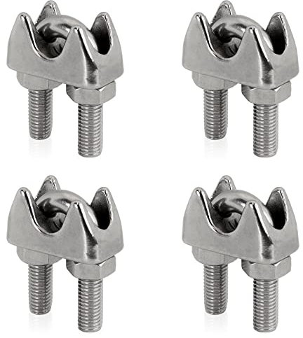 Lot de 4 serre-câbles en acier inoxydable V4A de PRIO 10 mm