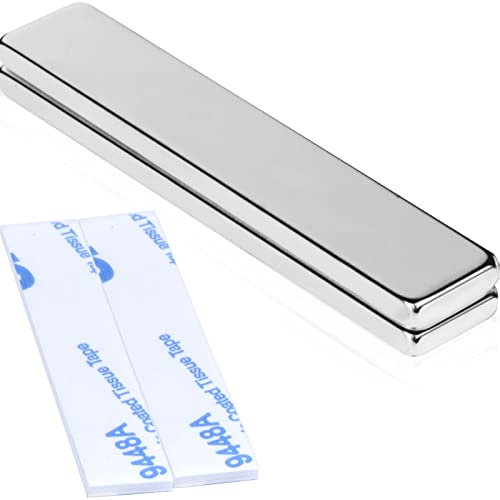 MIN CI 50x10x3mm Neodym Magnete Stark Groß, Magnete Selbstklebend Stark Klebemagnete Rechteckige Magnete für Magnettafel Küchenschrank 2 Stück Magnet Platten