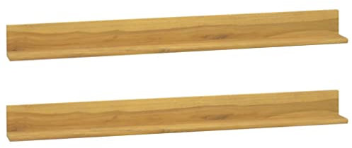 vidaXL Wandregale 2 STK. 110x10x10 cm Massivholz Teak