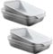 KHG Auflaufform klein 1 Person 4er Set in Grau | Ofenform 22 cm für 1 Liter | Backform aus Keramik Steingut für Lasagne Tiramisu & Co. | Lasagneform rechteckig & kratzfest