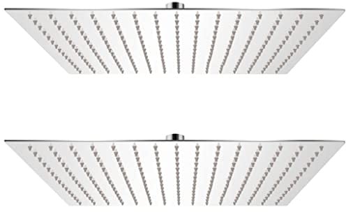 WIFESE Regenduschköpfe 2 Stk. Edelstahl 40x40 cm Wassersparender Duschkopf Regendusche Duschkopf Energiespar Duschkopf Duschbrause Shower Head Duschbrause Einfache Einstellung Des SprüHwinkels