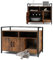 GYMAX Meuble Cache Litière Chat Grand en Bois, avec Griffoir Détachable, Maison de Toilette avec 2 Étagères Rangement Ouvertes, Maison Bon Ventilation et Anti-basculement pour Chat(Café)