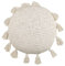 Dekokissen mit Füllung Quasten Baumwolle beige rund 45 cm Boho Madia