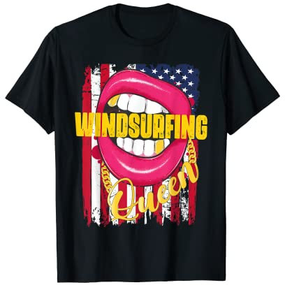 USA Windsurfing Queen Golden Collier Windsurfer T-Shirt