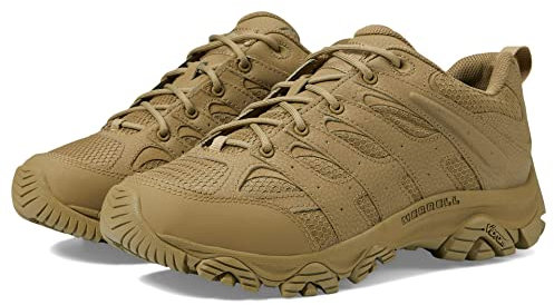 Merrell Herren Moab 3 Taktische Industrieschuhe, Wasserdicht, Beschichtetes Leder & Mesh-obermaterial, Kampfstiefel für Den Außenbereich Tactical Boots,Trekking Shoes, beige, 48 EU