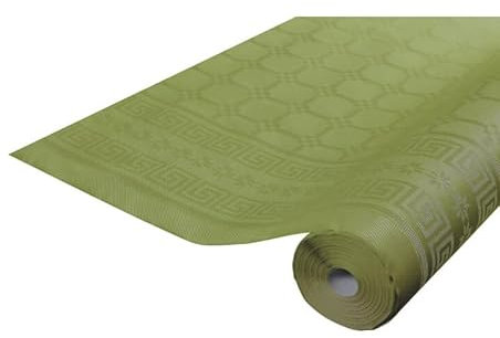 cog Rouleau de Nappe Damassé Vert Olive - 25 Mètres
