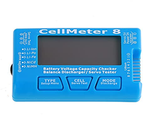 QISUO Testeur de Batterie Lipo, Contrôleur de capacité de Batterie numérique testeur de Tension de Batterie rétro-éclairage LCD pour LiPo Life Li-ION NiMH Nicd