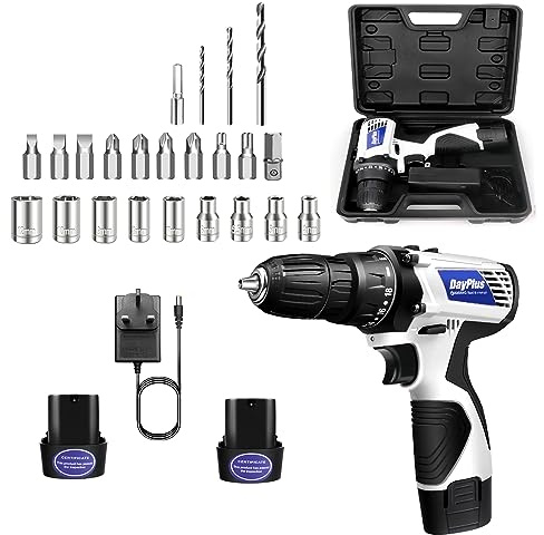 Qimu Akku-Bohrschrauber Akkubohrer 16.8V Akkuschrauber Set mit 1,5Ah Akku, LED Licht, 2 Geschwindigkeitsstufen, 25+1 Drehmomentstufen, 45Nm Akku Bohrmaschine Schrauber mit 26tlg Zubehör, Kit-Kasten