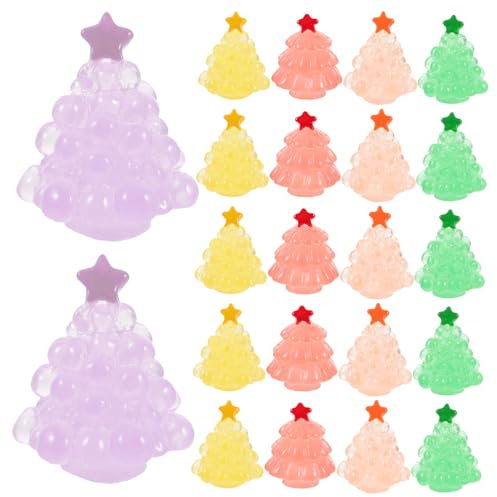 POPETPOP Aquarium-Ornamente 50 Stück Weihnachtsbaumstatuen Aus Kunstharz Miniatur-Weihnachtsbaum- Für Hof Und Rasen