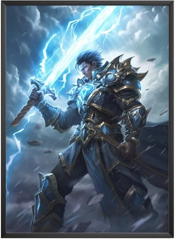 MJ-Graphics - Poster Fürst des Donners - Anime Gaming Poster Krieger | Wandbild Din A4 im Skinart Design mit 300g dickem Posterpapier - FineArt Kunstdruck ohne Bilderrahmen