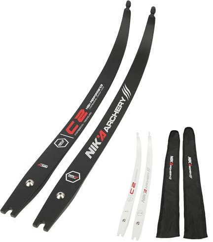 limaity Bogenschießen Recurve Bogen Gliedmaßen ILF Universal Schnittstelle Takedown Bogen Gliedmaßen 12/50lbs mit Bogen Gliedmaßen Tasche zum Jagen und Schießen (Schwarz, 24lbs)