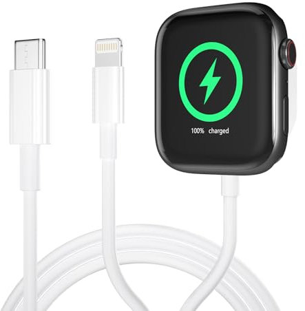 Fast Charger for Apple Watch, Usb C 2 in 1 Magnetic Charging Cable for iphone, Portable Charger Compatible with iwatch SE/8/7/6/5/4/3/2/1 And iPhone 14/13/12/11/Pro/XR 3.3Ft
