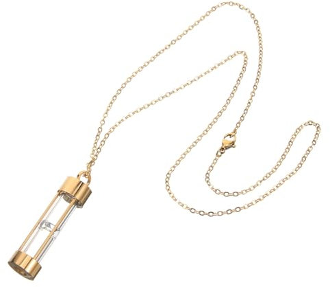 WRITWAA Asche Halskette weinglas anhänger glasanhänger goldene Halskette sanduhr Halsketten Urne Halskette für Asche für Hund Halskette aus Metall gedenken Schmuck Rostfreier Stahl