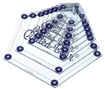 The Quilted Bear 8 rutschfesten transparenten Acryl-Schablonen (Pentagon) – zum Nähen, Quilten, Patchwork, Basteln, Nählineal – 4 Formen erhältlich, 0,75–3 Zoll, präzise und langlebig. Nahtzugabe