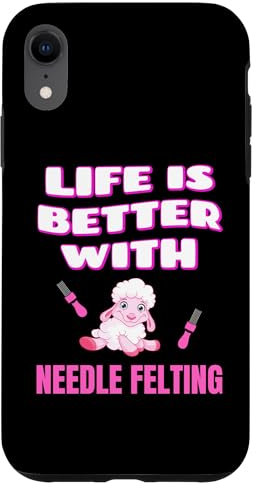 Hülle für iPhone XR Filzen mit Nadeln - Nadelfilzen