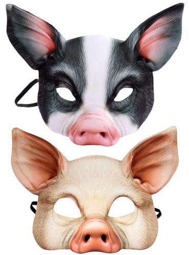 Halloween-Schweine-Maske,Halloween Halbmaske, Tierkopfmaske,Horror Masken Kostüm Cosplay,Halloween Halbmaske,Latex Props,Maskerade-Kostüm,Halloween Party Cosplay Kostüme Neuheit Masquerade Ball