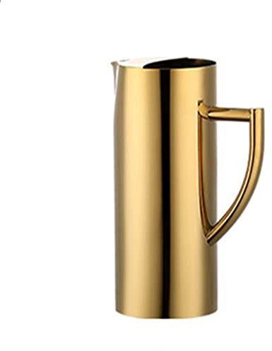 Pichet D'eau Cruche Acier Inoxydable, Avec Garde-glace, Théière Carafe Pour Servir De L'eau, Du Jus, Du Thé Glacé Et D'autres Boissons Froides (Doré,1L)