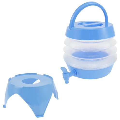 Foppla Kunststoff-Wasserspender mit Zapfhahn, 9,5 l, Kunststoff-Getränkespender, faltbar, Kunststoff, tragbarer Sommer-Getränkespender mit Griff, für Limonade, Saft, Wasser, Tee, Bier