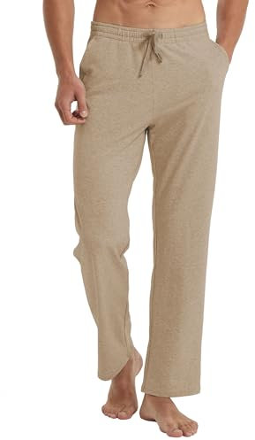 WILLIT Jogginghose Herren Baumwolle Trainingshose Sporthose Lang Freizeithose Fitness Yogahose Sweathose Lounge Pants Loose Männer mit Taschen Haferflocken M