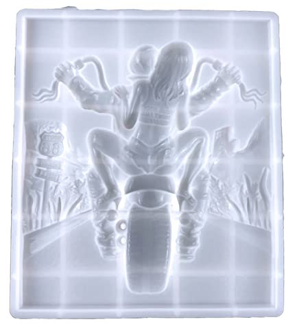 DIIOOMIEEU Moule semi-stéréoscopique en silicone époxy pour décoration murale Motif moto fille