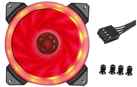 tianwandong 9cm 92mm LED Fan 90mm 4PIN 3PIN PC Desktop Computer Case Cooling Cooler Fan 12V 9225 92x92x25mm GPU CPU Cooler Double Halo Light(1pcs Red-4PIN)