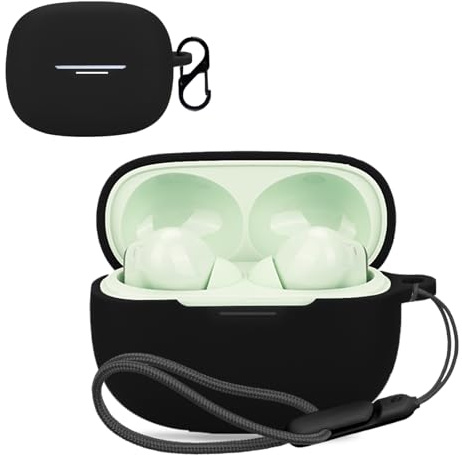 NOUKAJU for Xiaomi Redmi Buds 6 Pro Case Cover,Wireless Earphone Protective Case (with Carabiner + Lanyard) Protective Cover for Redmi Buds 6 Pro(Black)