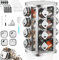 SXTIHD Estante para especias con tarros cuadrados para especias 16 * 120 ml, giratorio 360° de acero inoxidable, soporte giratorio para especias para la cocina