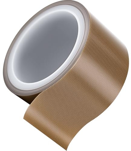 Jyvex Nastro in teflon, autoadesivo, 50 mm x 12 m, resistente al calore, PTFE ad alta temperatura per sottovuoto, sigillatura a mano e impulsi