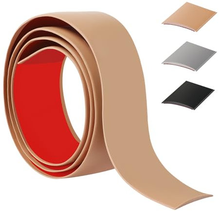 100cm Barre De Seuil Adhesive，Flexible Seuil De Porte Adhesif PVC,Barres De Transition De Seuil Pour La Cuisine/Salon,Profil De Transition Pour Joindre Les Joints De Sol/Carrelage/Laminé（4cm，Brun）