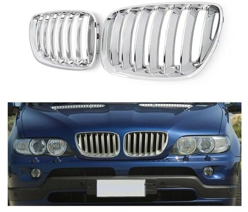 HEANANZZRS Kühlergrill, für BMW X5 E53 2004 2005 2006 Nieren Kühlergrill Streifen Ersatz Racing Frontstoßstangengitter Auto Styling