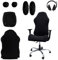 keyxer Lot de 6 Housses de Chaise de Jeu, Housses de Chaise de Jeu, Housses de Chaise Noires avec accoudoirs, Housses de Chaise de Jeu antidérapantes, Extensibles, Amovibles et lavables