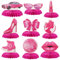 BOXOB 9 Pezzi Honeycombs Festa Principessa Rosa Shocking, Centrotavola 3D Tema Ragazza Decorazioni Rosa Compleanno Femminile Addio Nubilato Matrimonio Festa Compleanno Articoli per Feste