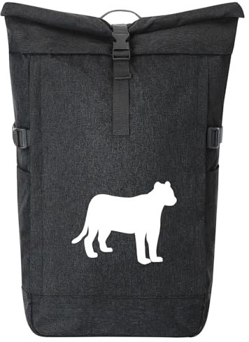 Huuraa Courier backpack panther Gift backpack black melange 30-44 liters roll-top fair trade panther gift idea