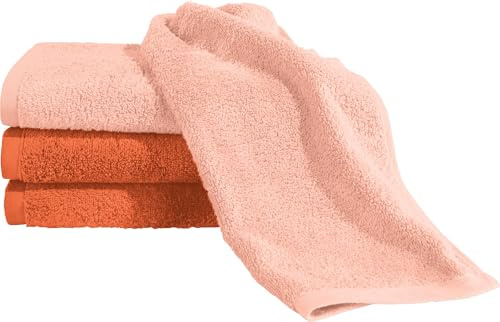 Erwin Müller Gästetuch Bühl 4er-Pack apricot/orange Größe 30x50 cm - besonders flauschig, voluminös, äußerst saugfähig