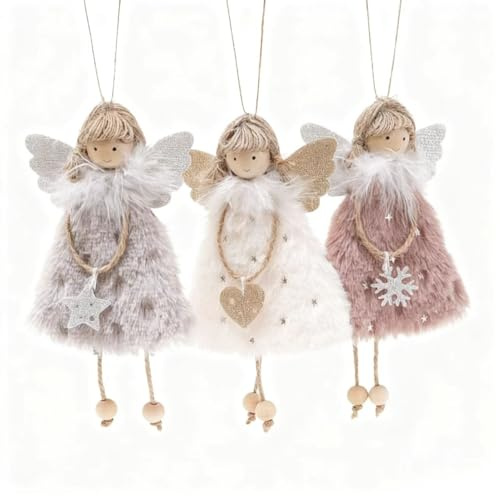 3PCS Christmas Decorations - Angel Girl Ornaments, Xmas Tree Hanging Decorations & Small Pendants for Holiday Home Festive Layout