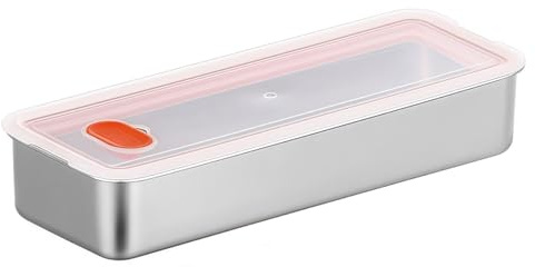 Tidevib Stainless Steel Bacon Container with Sealed Lid for Meat Refrigerator Storage, Airtight Food Preservation Box with Air Hole Feature